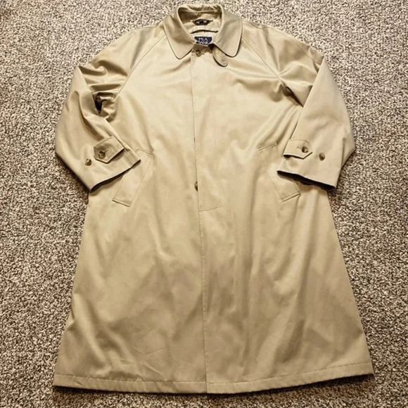 Jos A. Banks Executive Collection Beige Trench Coat with Winter Lining - Picture 10 of 11